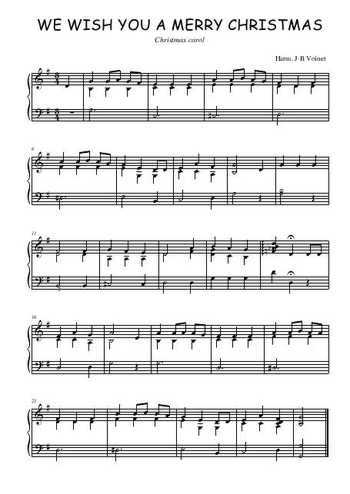 Téléchargez l'arrangement pour piano de la partition de We wish you a merry christmas en PDF